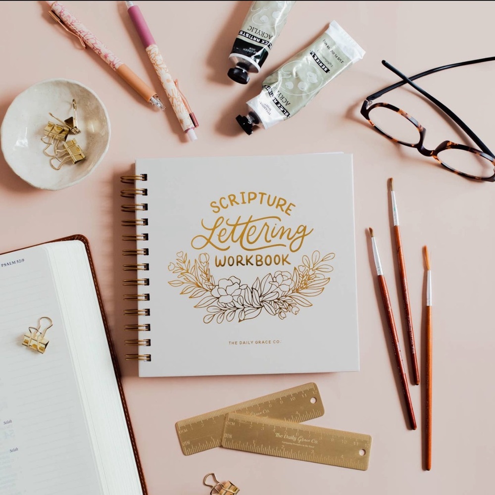 Scripture Lettering Workbook – Gold on Cream